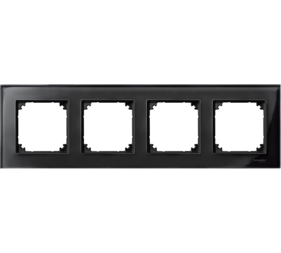 4-ая рамка Systeme Electric Merten SM M-Elegance Стекло Черное кальцит SE MTN404403