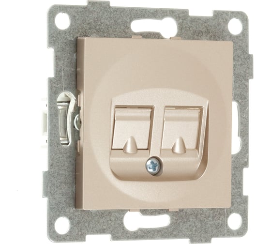 Механизм компьютерной розетки GUSI ELECTRIC Ugra RJ45, одинарной, СУ, шампань С11К1-027