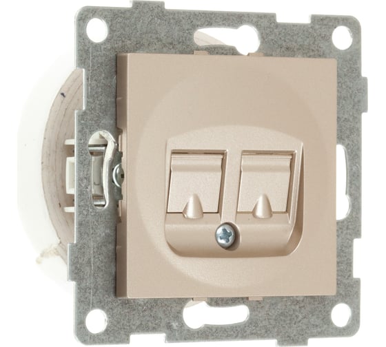 Механизм телефонной розетки GUSI ELECTRIC Ugra RJ12, одинарной, СУ, шампань С11Т1-027