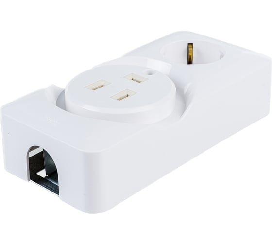 Розетка для электроплиты Systeme Electric ПРИМА 32А+силовая 16А 250В, белый RA32-211R-B