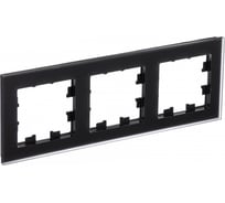 Рамка Systeme Electric AtlasDesign NATURE матовое стекло черный 3-ая ATN331003