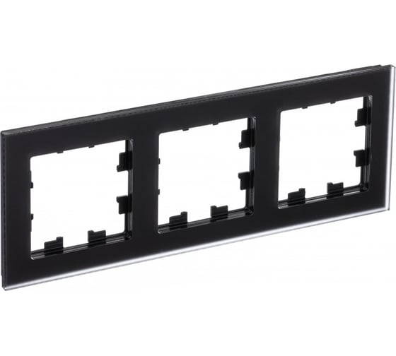 Рамка Systeme Electric AtlasDesign NATURE матовое стекло черный 3-ая ATN331003