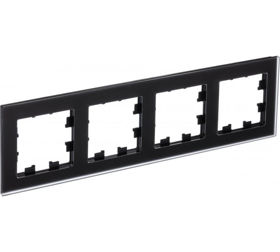 Рамка Systeme Electric AtlasDesign NATURE матовое стекло черный 4-ая ATN331004 1