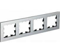 Рамка Systeme Electric AtlasDesign NATURE металл серебро 4-ая ATN312104