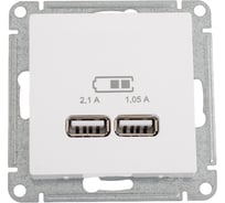 Розетка Systeme Electric AtlasDesign Белый USB 2-ая, 5В, 2,1 А ATN000133