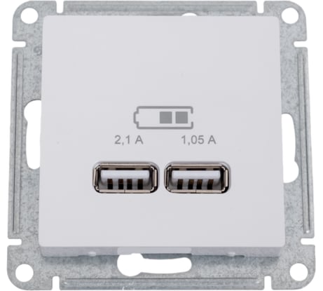 Розетка Systeme Electric AtlasDesign Белый USB 2-ая, 5В, 2,1 А ATN000133