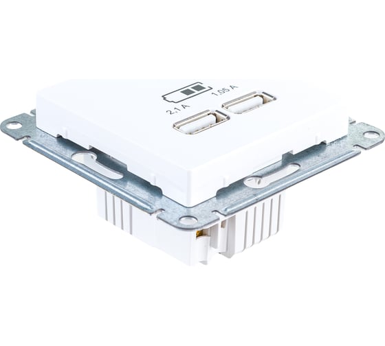 Розетка Systeme Electric AtlasDesign Белый USB 2-ая, 5В, 2,1 А ATN000133