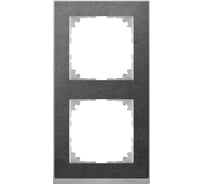 2-ая рамка Systeme Electric Merten SM M-Pure Decor Сланец/Алюминий SE MTN4020-3669