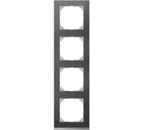 4-ая рамка Systeme Electric Merten SM M-Pure Decor Сланец/Алюминий SE MTN4040-3669