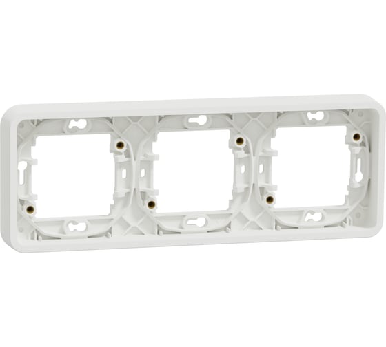 3-ая рамка Systeme Electric Mureva Styl Бел горизонтальная, IP55 MUR39109 1