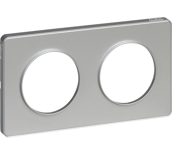 2-ая рамка Systeme Electric Odace Алюминий/Алюминий пластик SE S53P804 1