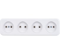 Розетка Bylectrica 4-местная ОУ серия Прочие изделия, белый, РА16-246