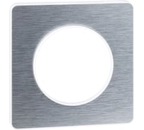 1-ая рамка Systeme Electric Odace Полированный алюминий/Бел SE S52P802J