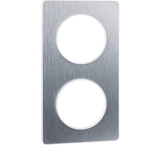 2-ая рамка Systeme Electric Odace Полированный алюминий/Бел SE S52P804J 1