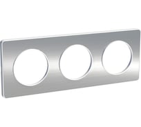 3-ая рамка Systeme Electric Odace Полированный алюминий/Бел SE S52P806J