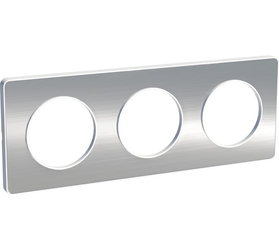 3-ая рамка Systeme Electric Odace Полированный алюминий/Бел SE S52P806J 1