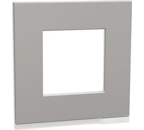 1-ная горизонтальная рамка Systeme Electric Unica Pure Алюминий матовый/Белая NU600280