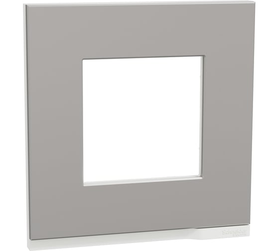 1-ная горизонтальная рамка Systeme Electric Unica Pure Алюминий матовый/Белая NU600280