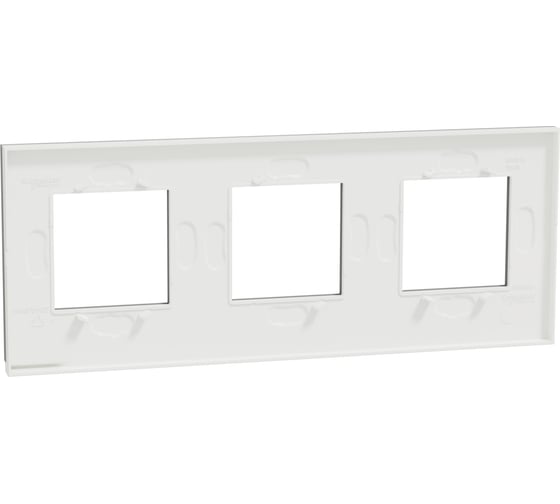 3-ная горизонтальная рамка Systeme Electric Unica Pure Алюминий матовый/Белая NU600680