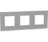 3-ная горизонтальная рамка Systeme Electric Unica Pure Алюминий матовый/Белая NU600680 1