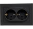 Розетка Systeme Electric AtlasDesign Карбон с/з двойная, со шторками, 16А, в сборе SE ATN001026 2