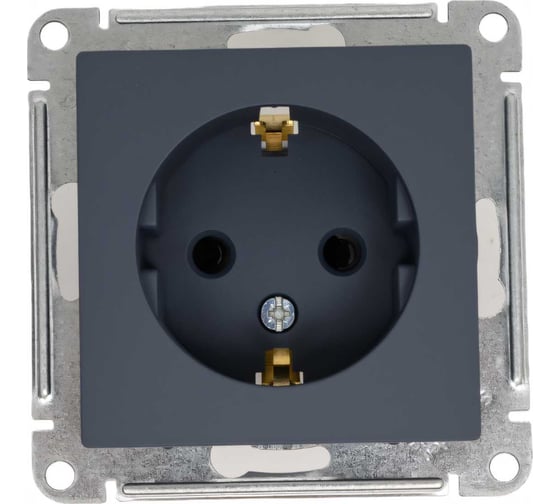 Розетка Systeme Electric AtlasDesign Грифель с/з со шторками, 16А, механизм SE ATN000745
