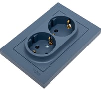 Розетка Systeme Electric AtlasDesign Грифель с/з двойная, со шторками, 16А, в сборе SE ATN000726