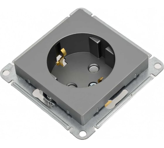 Розетка Systeme Electric AtlasDesign Сталь с/з, 16А, механизм SE ATN000943