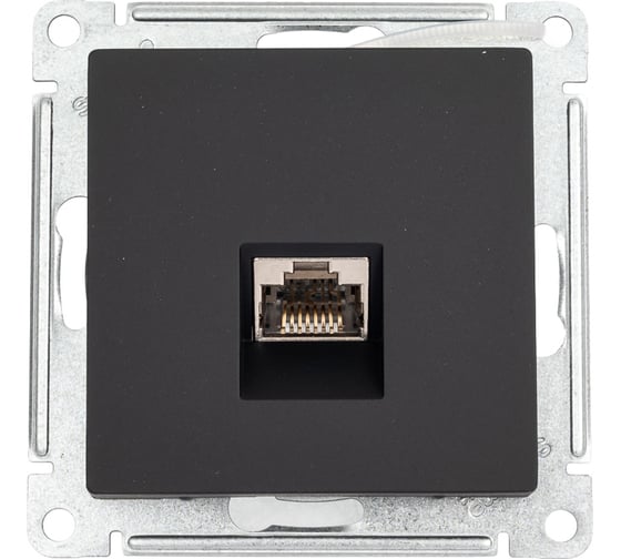 Компьютерная розетка Systeme Electric AtlasDesign Карбон RJ45, кат. 6A, механизм SE ATN001086 1
