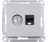 Двойная розетка Systeme Electric AtlasDesign Сталь комп+ТВ, RJ45+TV, кат.5E, механизм SE ATN000989 1