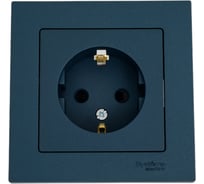 Розетка Systeme Electric AtlasDesign Изумруд с/з со шторками, 16А, в сборе SE ATN000844