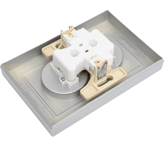 Розетка Systeme Electric AtlasDesign Алюминий б/з двойная, со шторками,16А, в сборе SE ATN000322