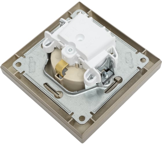 Розетка Systeme Electric AtlasDesign Шампань с/з со шторками, 16А, в сборе SE ATN000544