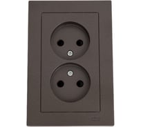 Розетка Systeme Electric AtlasDesign Мокко б/з двойная, со шторками,16А, в сборе SE ATN000622