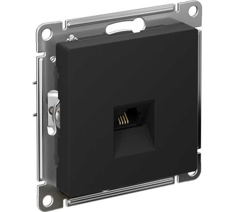 Телефонная розетка Systeme Electric AtlasDesign Карбон RJ11, механизм SE ATN001081