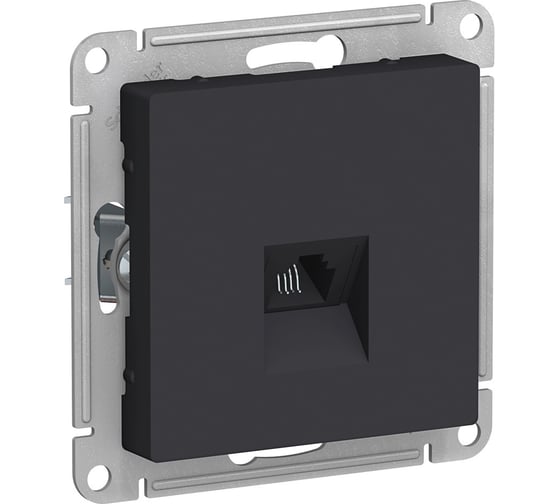 Телефонная розетка Systeme Electric AtlasDesign Карбон RJ11, механизм SE ATN001081