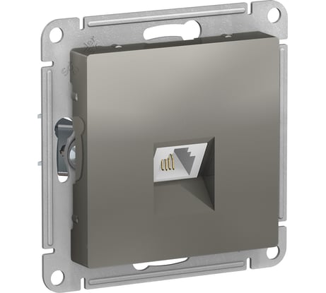 Телефонная розетка Systeme Electric AtlasDesign Сталь RJ11, механизм SE ATN000981