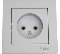 Розетка Systeme Electric AtlasDesign Алюминий б/з, 16А, в сборе SE ATN000340