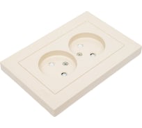 Розетка Systeme Electric AtlasDesign Беж б/з двойная, со шторками,16А, в сборе SE ATN000222