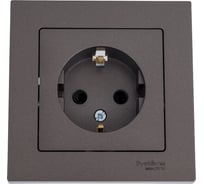 Розетка Systeme Electric AtlasDesign Мокко с/з со шторками, 16А, в сборе SE ATN000644