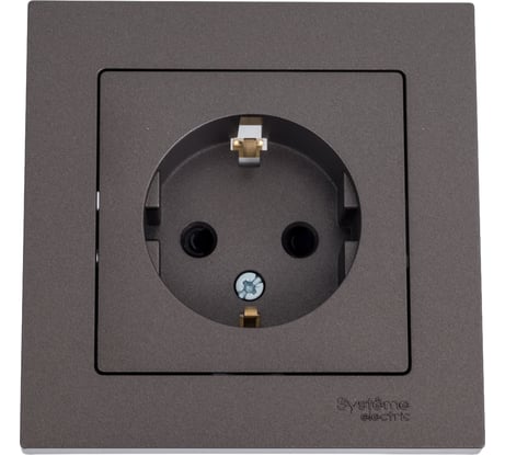 Розетка Systeme Electric AtlasDesign Мокко с/з со шторками, 16А, в сборе SE ATN000644