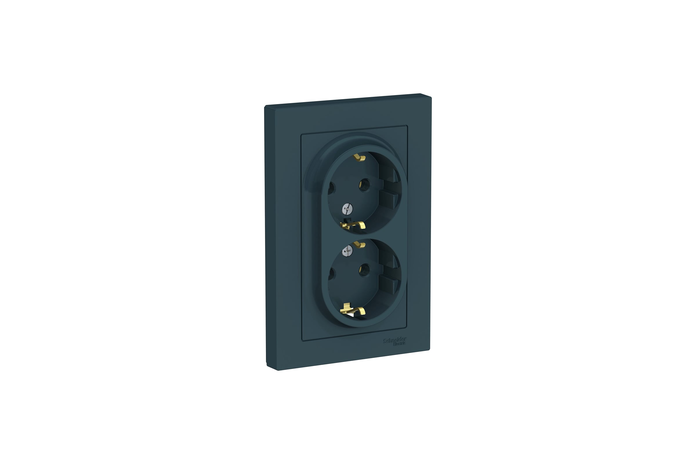 РозеткаSystemeElectricAtlasDesignИзумрудс/здвойная,16А,всбореSEATN000824