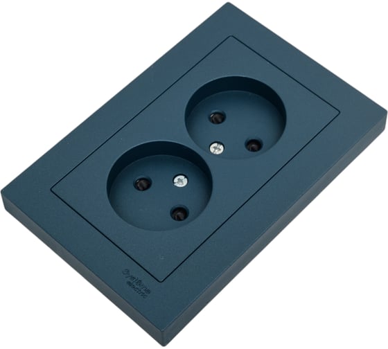 Розетка Systeme Electric AtlasDesign Изумруд б/з двойная, со шторками,16А, в сборе SE ATN000822 1