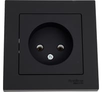 Розетка Systeme Electric AtlasDesign Карбон б/з, 16А, в сборе SE ATN001040