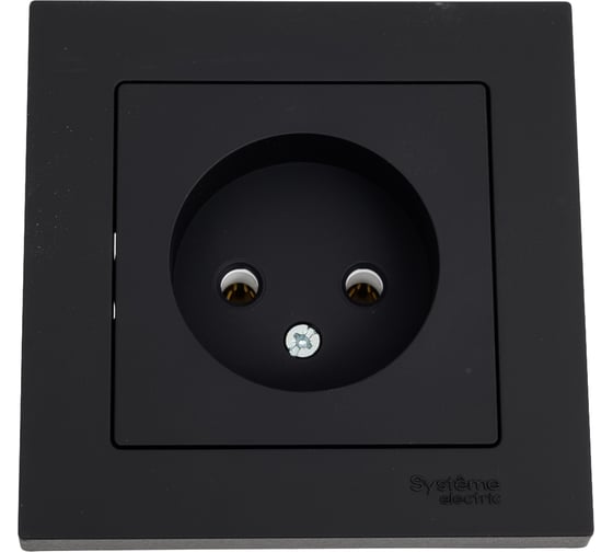 Розетка Systeme Electric AtlasDesign Карбон б/з, 16А, в сборе SE ATN001040 1