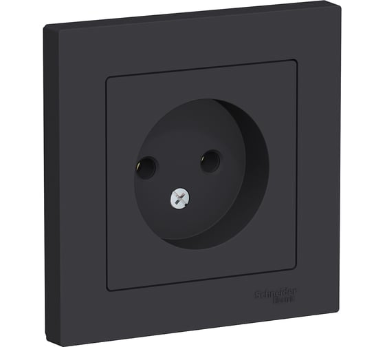 Розетка Systeme Electric AtlasDesign Карбон б/з, 16А, в сборе SE ATN001040