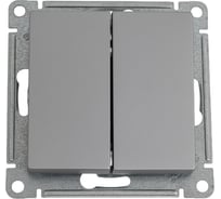 Переключатель Systeme Electric AtlasDesign Сталь 2-клавишный сх.6, 10АХ, механизм SE ATN000965