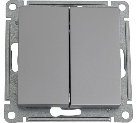 Переключатель Systeme Electric AtlasDesign Сталь 2-клавишный сх.6, 10АХ, механизм SE ATN000965 1