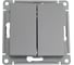 Переключатель Systeme Electric AtlasDesign Сталь 2-клавишный сх.6, 10АХ, механизм SE ATN000965 1