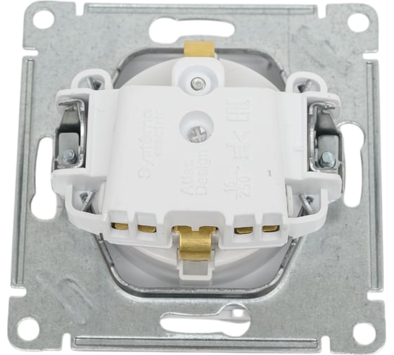 Розетка Systeme Electric AtlasDesign Art Бел с/з со шторками, 16А, механизм SE ATN200145
